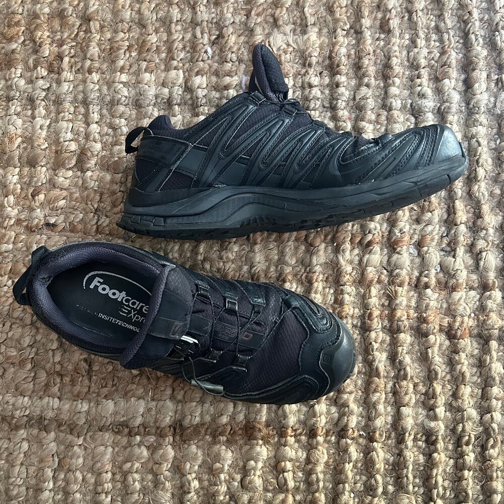 Salomon XA Pro 3D GTX Black Trail Shoes Gore-Tex Quicklace Men’s 11 - Good